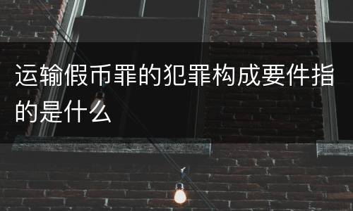 运输假币罪的犯罪构成要件指的是什么
