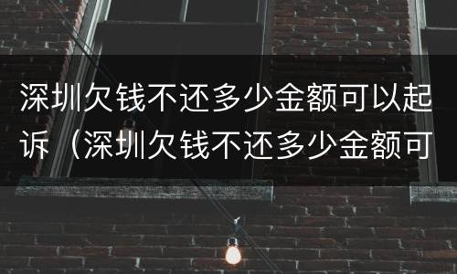 深圳欠钱不还多少金额可以起诉（深圳欠钱不还多少金额可以起诉强制执行）