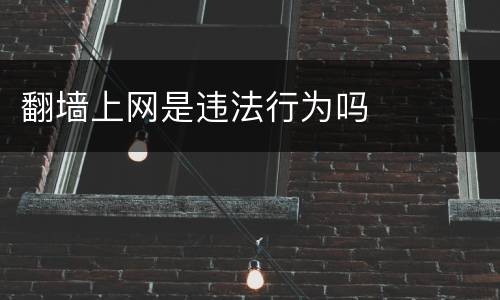 翻墙上网是违法行为吗