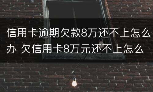 信用卡逾期欠款8万还不上怎么办 欠信用卡8万元还不上怎么办