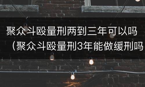 聚众斗殴量刑两到三年可以吗（聚众斗殴量刑3年能做缓刑吗）