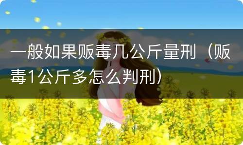 一般如果贩毒几公斤量刑（贩毒1公斤多怎么判刑）