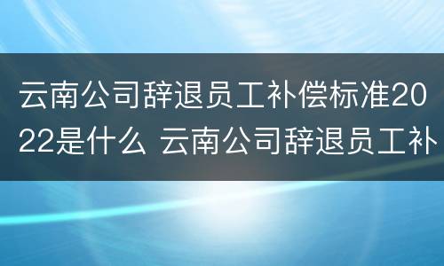 云南公司辞退员工补偿标准2022是什么 云南公司辞退员工补偿标准2022是什么时候发
