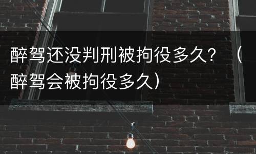 醉驾还没判刑被拘役多久？（醉驾会被拘役多久）
