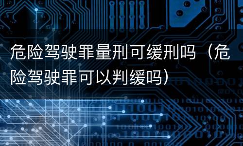 危险驾驶罪量刑可缓刑吗（危险驾驶罪可以判缓吗）