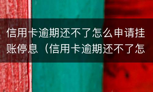 信用卡逾期还不了怎么申请挂账停息（信用卡逾期还不了怎么申请挂账停息还款）