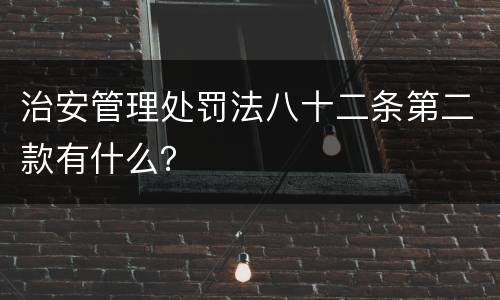 治安管理处罚法八十二条第二款有什么？