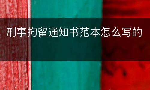 刑事拘留通知书范本怎么写的