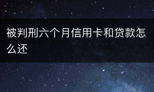 被判刑六个月信用卡和贷款怎么还
