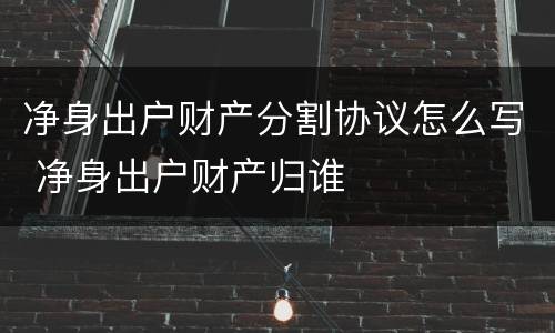 净身出户财产分割协议怎么写 净身出户财产归谁