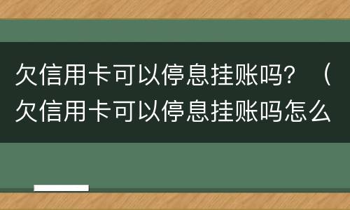 欠信用卡可以停息挂账吗？（欠信用卡可以停息挂账吗怎么还）