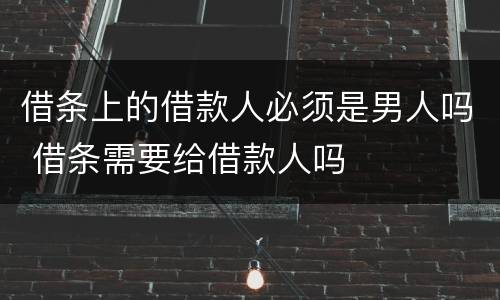 借条上的借款人必须是男人吗 借条需要给借款人吗