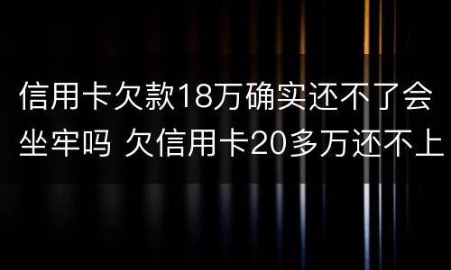 信用卡欠款18万确实还不了会坐牢吗 欠信用卡20多万还不上会坐牢吗