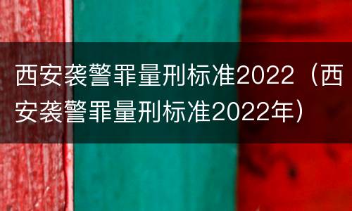 西安袭警罪量刑标准2022（西安袭警罪量刑标准2022年）