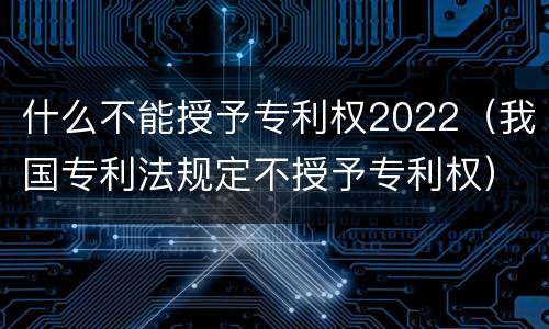 什么不能授予专利权2022（我国专利法规定不授予专利权）