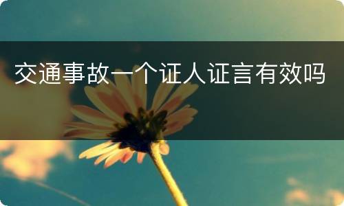 交通事故一个证人证言有效吗