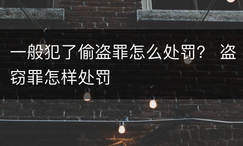 一般犯了偷盗罪怎么处罚？ 盗窃罪怎样处罚