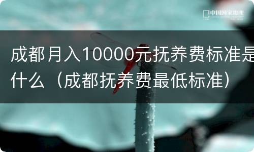 成都月入10000元抚养费标准是什么（成都抚养费最低标准）