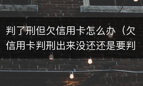 判了刑但欠信用卡怎么办（欠信用卡判刑出来没还还是要判刑吗）