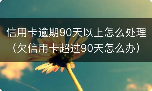 信用卡逾期90天以上怎么处理（欠信用卡超过90天怎么办）