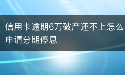 信用卡逾期6万破产还不上怎么申请分期停息
