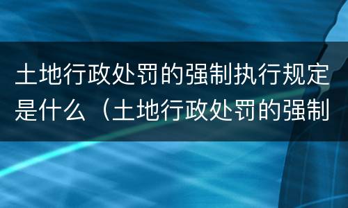 土地行政处罚的强制执行规定是什么（土地行政处罚的强制执行规定是什么意思）