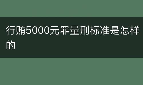 行贿5000元罪量刑标准是怎样的