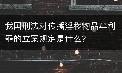 我国刑法对传播淫秽物品牟利罪的立案规定是什么？