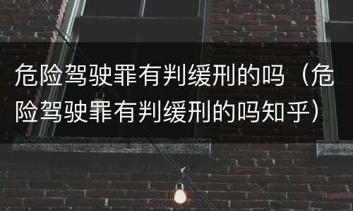 危险驾驶罪有判缓刑的吗（危险驾驶罪有判缓刑的吗知乎）