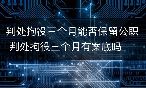 判处拘役三个月能否保留公职 判处拘役三个月有案底吗