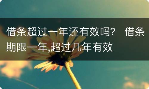 借条超过一年还有效吗？ 借条期限一年,超过几年有效