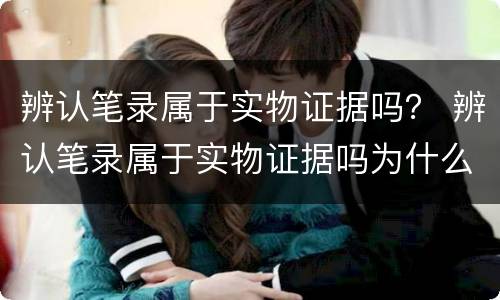 辨认笔录属于实物证据吗？ 辨认笔录属于实物证据吗为什么