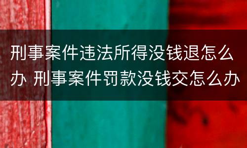 刑事案件违法所得没钱退怎么办 刑事案件罚款没钱交怎么办