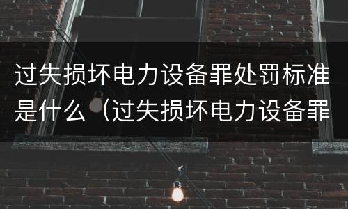过失损坏电力设备罪处罚标准是什么（过失损坏电力设备罪处罚标准是什么）