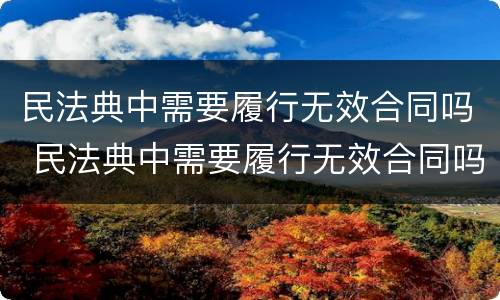 民法典中需要履行无效合同吗 民法典中需要履行无效合同吗怎么办