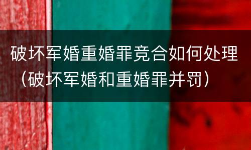 破坏军婚重婚罪竞合如何处理（破坏军婚和重婚罪并罚）