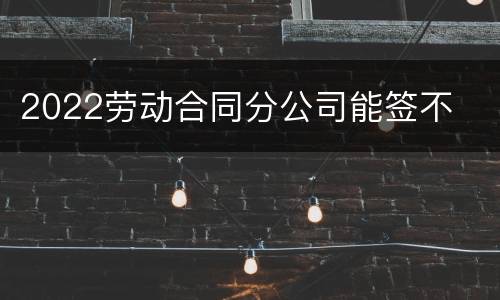 2022劳动合同分公司能签不