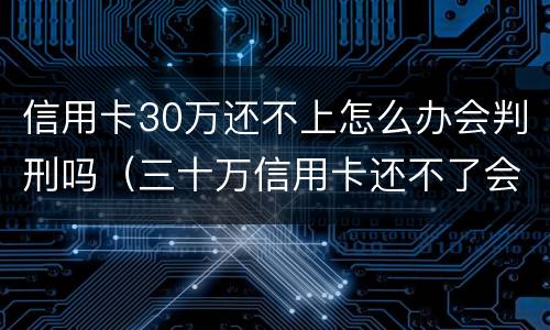 信用卡30万还不上怎么办会判刑吗（三十万信用卡还不了会判刑几年）