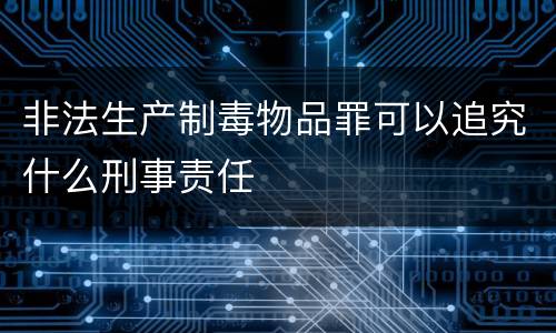 非法生产制毒物品罪可以追究什么刑事责任