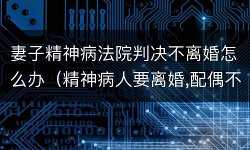 妻子精神病法院判决不离婚怎么办（精神病人要离婚,配偶不同意离婚,法院怎么判）