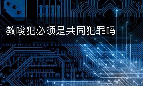 教唆犯必须是共同犯罪吗
