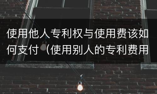 使用他人专利权与使用费该如何支付（使用别人的专利费用标准）