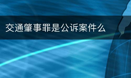 交通肇事罪是公诉案件么