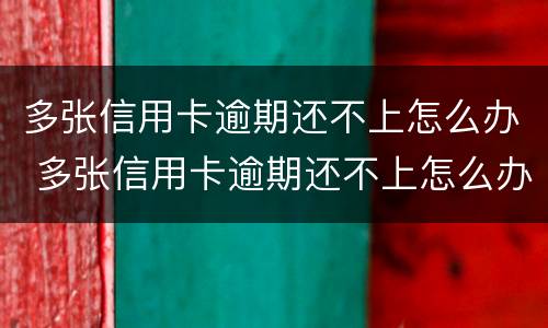 多张信用卡逾期还不上怎么办 多张信用卡逾期还不上怎么办呢