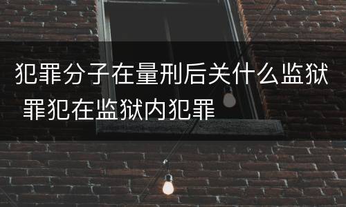 犯罪分子在量刑后关什么监狱 罪犯在监狱内犯罪