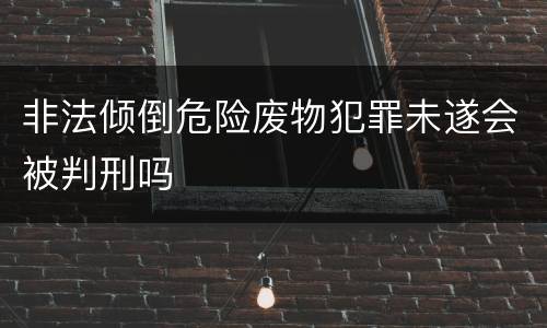 非法倾倒危险废物犯罪未遂会被判刑吗