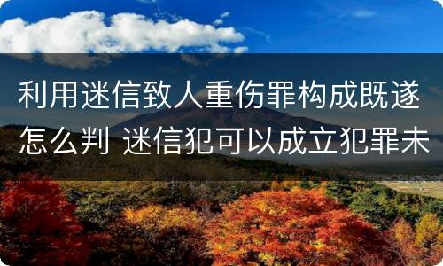 利用迷信致人重伤罪构成既遂怎么判 迷信犯可以成立犯罪未遂吗