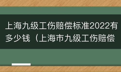 上海九级工伤赔偿标准2022有多少钱（上海市九级工伤赔偿标准2021有多少钱）