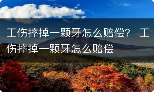 工伤摔掉一颗牙怎么赔偿？ 工伤摔掉一颗牙怎么赔偿