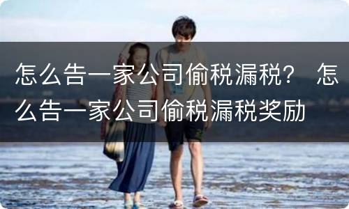 怎么告一家公司偷税漏税？ 怎么告一家公司偷税漏税奖励